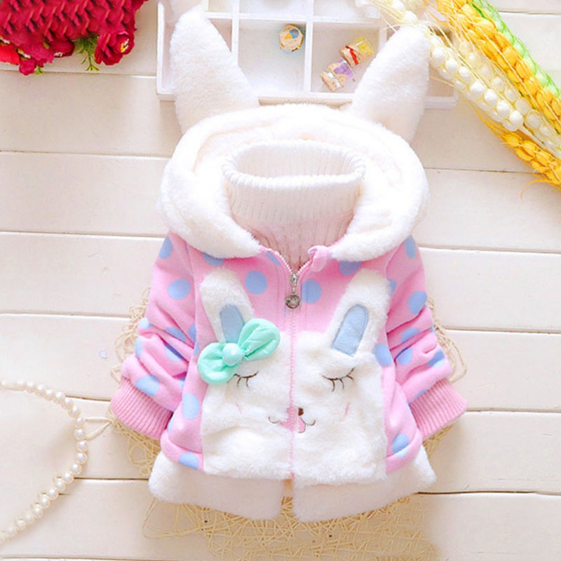Baby / Toddler Lovely 3D Rabbit decor Polka Dots Coat (No Sweater )